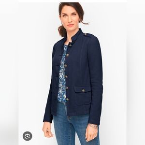 Talbots Navy Military-Style Button Blazer - Size 16